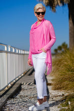 Afbeelding in Gallery-weergave laden, TINA Stephens Italy/Tees By Tina - Sarita Silk Drape Neck Top (BT212): 672 Fuchsia