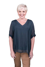 Afbeelding in Gallery-weergave laden, TINA Stephens Italy/Tees By Tina - Sasha Silk Double V-Neck Kaftan (BSS201): 100 White