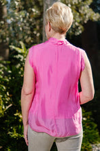 Afbeelding in Gallery-weergave laden, TINA Stephens Italy/Tees By Tina - Sarita Silk Drape Neck Top (BT212): 672 Fuchsia