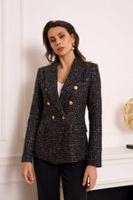 Afbeelding in Gallery-weergave laden, CHOKLATE PARIS - Multicolor tweed and sequin double-breasted blazer jacket - V2321Y: Black / 1 S - 1 M - 1 L - 1 XL