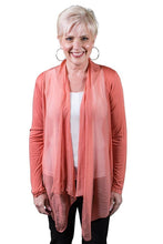 Afbeelding in Gallery-weergave laden, TINA Stephens Italy/Tees By Tina - Carla Open Cardi w/Silk Trim (CLS201): 672 Fuchsia