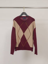 Afbeelding in Gallery-weergave laden, Cécile Wang - Diamond-pattern wool-cashmere sweater HYC6665: Taupe