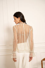Afbeelding in Gallery-weergave laden, CHOKLATE PARIS - Polka dot lace blouse - CK08375: Ecru/Blanc / 1S-1M-1L