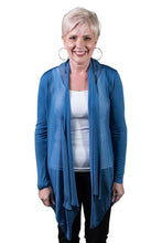 Afbeelding in Gallery-weergave laden, TINA Stephens Italy/Tees By Tina - Carla Open Cardi w/Silk Trim (CLS201): 672 Fuchsia