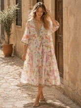 Afbeelding in Gallery-weergave laden, Orice - Long bohemian printed cotton dress - One size: 831 / One size