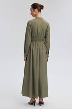 Afbeelding in Gallery-weergave laden, Touché - TIE BELT SHIRT DRESS: Green / 38