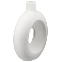Afbeelding in Gallery-weergave laden, Gilde Handwerk Macrander GmbH & Co. KG - Organico round perforated vase, h.16.5 cm: Watertight / White / Pottery