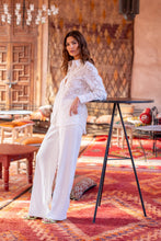 Afbeelding in Gallery-weergave laden, Attentif Paris - Solid Embroidered Cotton Shirt: Beige / Sx1 Mx1 Lx1