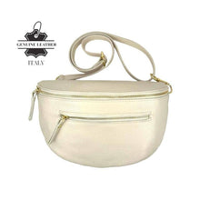 Afbeelding in Gallery-weergave laden, Chenson & Gorett - Large Italian Leather Women's Waist Bag with Front Pocket: Army Green