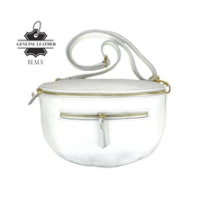 Afbeelding in Gallery-weergave laden, Chenson & Gorett - Large Italian Leather Women's Waist Bag with Front Pocket: Army Green