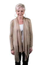 Afbeelding in Gallery-weergave laden, TINA Stephens Italy/Tees By Tina - Carla Open Cardi w/Silk Trim (CLS201): 672 Fuchsia