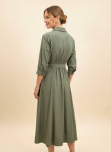 Afbeelding in Gallery-weergave laden, Acacia Paris - Long cotton dress with fitted waist - 442: Beige
