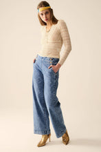 Afbeelding in Gallery-weergave laden, Q2—All Orders:Free Duties for the US,UK,and Canada - Romantic V-neck Lace Top With Long Sleeves in beige: BEIGE / L