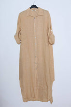Afbeelding in Gallery-weergave laden, LÉA & LUC - Long shirt dresses in 100% Linen REF. 1484: Pink / Unique
