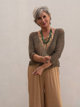 Afbeelding in Gallery-weergave laden, Bijondo - Amelia rayon short mesh cardigan: Turquoise / One size