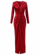 Afbeelding in Gallery-weergave laden, EMMA WU DESIGN - LONG SHINY ELASTIC RED DRESS 5047: ROJO
