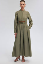 Afbeelding in Gallery-weergave laden, Touché - TIE BELT SHIRT DRESS: Green / 38