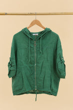 Afbeelding in Gallery-weergave laden, linen zip-up jacket with hood