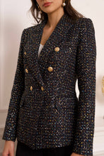 Afbeelding in Gallery-weergave laden, CHOKLATE PARIS - Multicolor tweed and sequin double-breasted blazer jacket - V2321Y: Black / 1 S - 1 M - 1 L - 1 XL