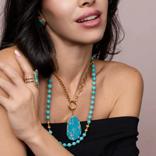Afbeelding in Gallery-weergave laden, PHOEBE´S - Turquoise Set Necklace | Real Stone Jewelry