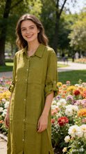 Afbeelding in Gallery-weergave laden, LÉA & LUC - Long shirt dresses in 100% Linen REF. 1484: Sky Blue / Unique