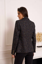 Afbeelding in Gallery-weergave laden, CHOKLATE PARIS - Multicolor tweed and sequin double-breasted blazer jacket - V2321Y: Black / 1 S - 1 M - 1 L - 1 XL