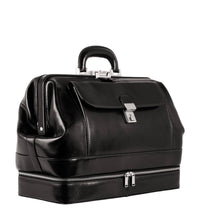 Afbeelding in Gallery-weergave laden, Time Resistance - Large Italian Leather Doctor Bag - The Master and Margarita: Black