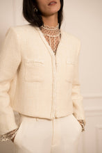 Afbeelding in Gallery-weergave laden, CHOKLATE PARIS - Tweed blazer jacket - CK08562: Ecru / 1S-1M-1L