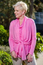 Afbeelding in Gallery-weergave laden, TINA Stephens Italy/Tees By Tina - Carla Open Cardi w/Silk Trim (CLS201): 672 Fuchsia