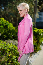 Afbeelding in Gallery-weergave laden, TINA Stephens Italy/Tees By Tina - Carla Open Cardi w/Silk Trim (CLS201): 672 Fuchsia