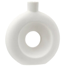 Afbeelding in Gallery-weergave laden, Gilde Handwerk Macrander GmbH & Co. KG - Organico round perforated vase, h.16.5 cm: Watertight / White / Pottery