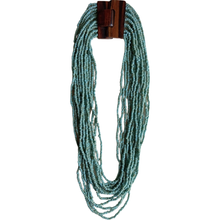 Afbeelding in Gallery-weergave laden, Bijondo - Glass and Wood Bead Necklace with Clasp, costume jewelry: Beige