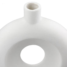 Afbeelding in Gallery-weergave laden, Gilde Handwerk Macrander GmbH & Co. KG - Organico round perforated vase, h.16.5 cm: Watertight / White / Pottery
