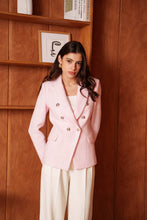 Afbeelding in Gallery-weergave laden, Attentif Paris - Fitted tweed blazer: Blue / S/M/L/XL