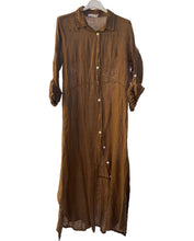 Afbeelding in Gallery-weergave laden, LÉA & LUC - Long shirt dresses in 100% Linen REF. 1484: Tabaco / Unique