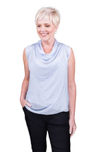 Afbeelding in Gallery-weergave laden, TINA Stephens Italy/Tees By Tina - Sarita Silk Drape Neck Top (BT212): 672 Fuchsia