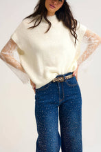 Afbeelding in Gallery-weergave laden, Q2—All Orders:Free Duties for the US,UK,and Canada - Soft Knit Sleeveless sweater with lace lining: CREAM / ONE