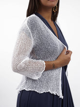 Afbeelding in Gallery-weergave laden, Bijondo - Amelia rayon short mesh cardigan: Greening / One size