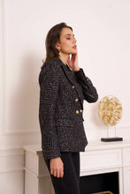 Afbeelding in Gallery-weergave laden, CHOKLATE PARIS - Multicolor tweed and sequin double-breasted blazer jacket - V2321Y: Black / 1 S - 1 M - 1 L - 1 XL