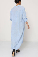 Afbeelding in Gallery-weergave laden, LÉA & LUC - Long shirt dresses in 100% Linen REF. 1484: Sky Blue / Unique