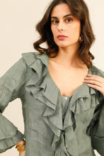 Afbeelding in Gallery-weergave laden, LÉA & LUC - Linen Ruffled Shirt REF. 12186: Blanc