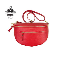 Afbeelding in Gallery-weergave laden, Chenson & Gorett - Large Italian Leather Women's Waist Bag with Front Pocket: Army Green