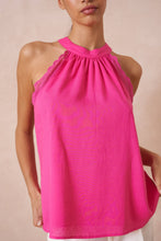 Afbeelding in Gallery-weergave laden, Attentif Paris - Top with bow neckline containing linen: Fuchsia / Sx1 Mx1 Lx1
