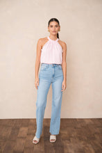 Afbeelding in Gallery-weergave laden, Attentif Paris - Top with bow neckline containing linen: White / Sx1 Mx1 Lx1
