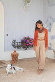 Bijondo - Amelia rayon short mesh cardigan: Greening / One size
