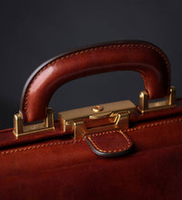 Afbeelding in Gallery-weergave laden, Time Resistance - Large Italian Leather Doctor Bag - The Master and Margarita: Black
