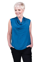 Afbeelding in Gallery-weergave laden, TINA Stephens Italy/Tees By Tina - Sarita Silk Drape Neck Top (BT212): 672 Fuchsia
