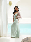 Bijondo - Amelia rayon short mesh cardigan: Greening / One size