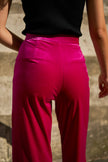 Attentif Paris - Straight cut velvet pants: Dark brown / Sx1 Mx1 Lx1 XLx1