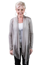 Afbeelding in Gallery-weergave laden, TINA Stephens Italy/Tees By Tina - Carla Open Cardi w/Silk Trim (CLS201): 672 Fuchsia

